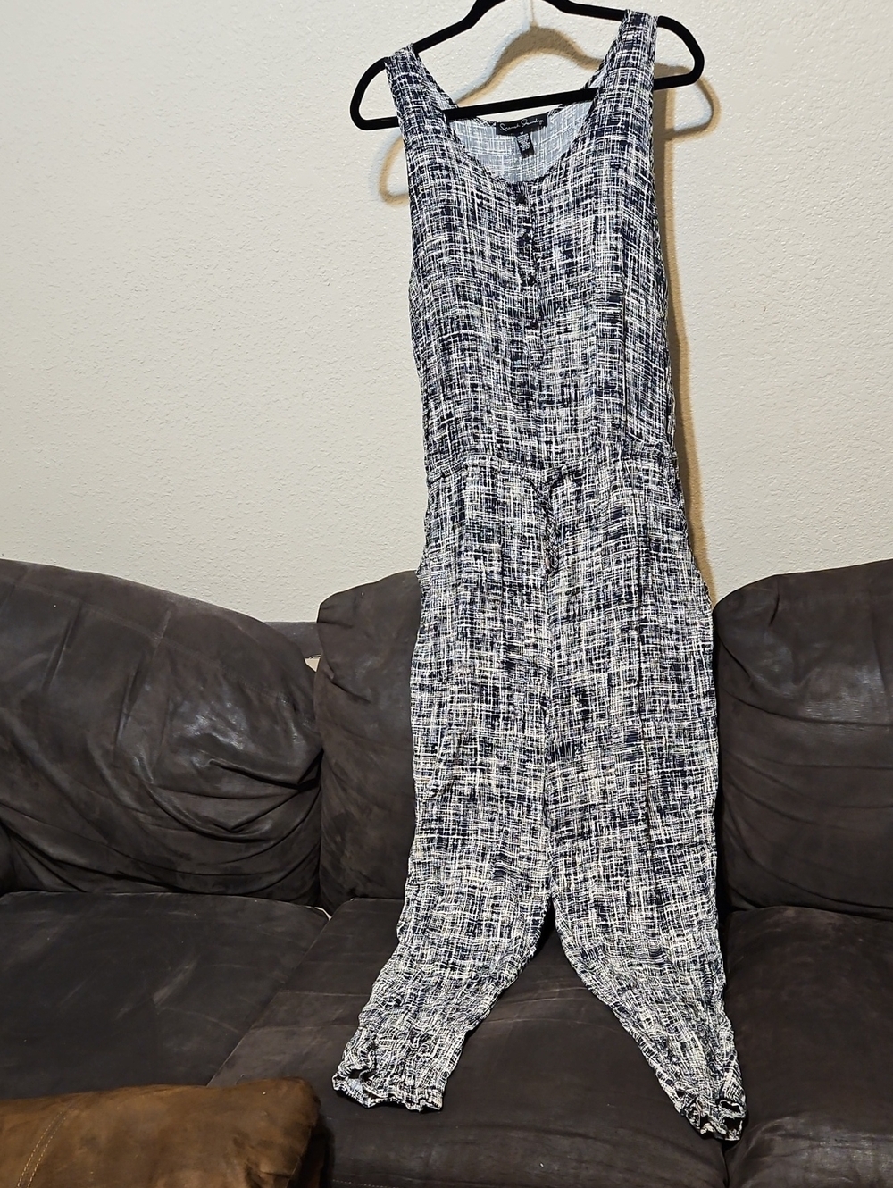 French Laundry Black & White Sleeveless Jumpsuit